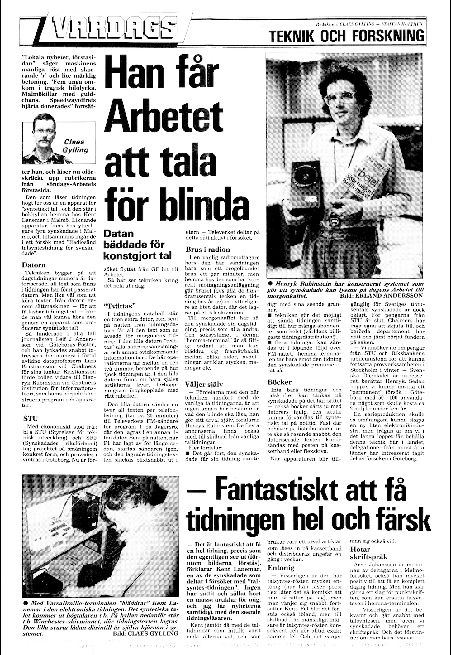 1987-1988: Textalk. För synskadade.